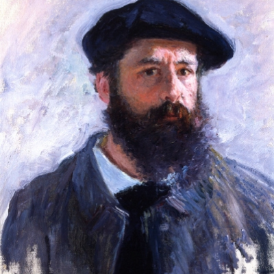 Monet wearing a beret in a self-portrait